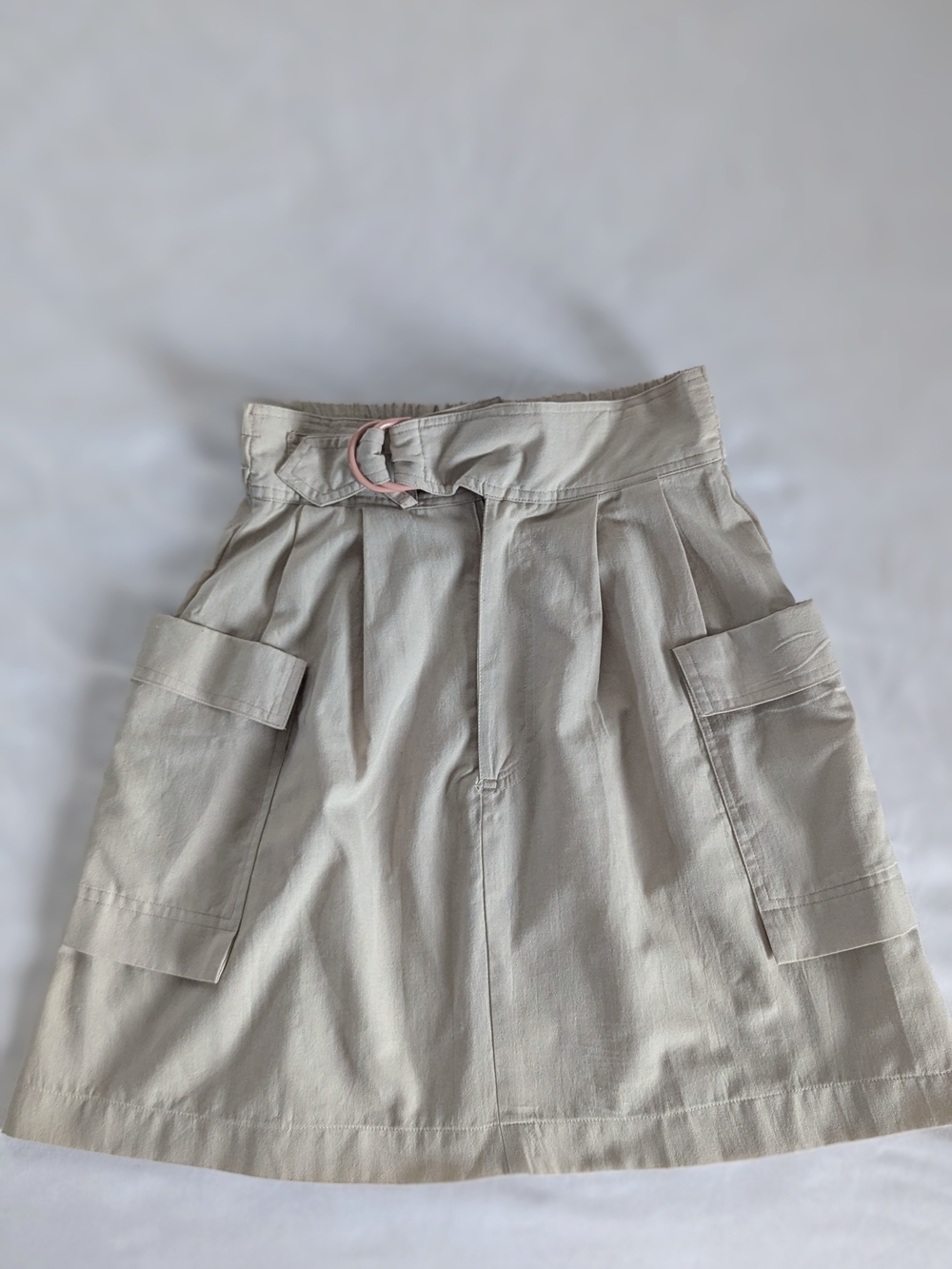 Vintage Cargo Pocket Skirt in Light Beige